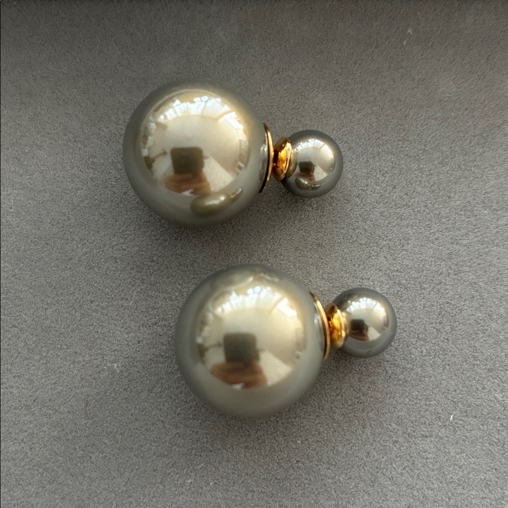 Earthy Swarovski Crystal Double Pearl Earrings